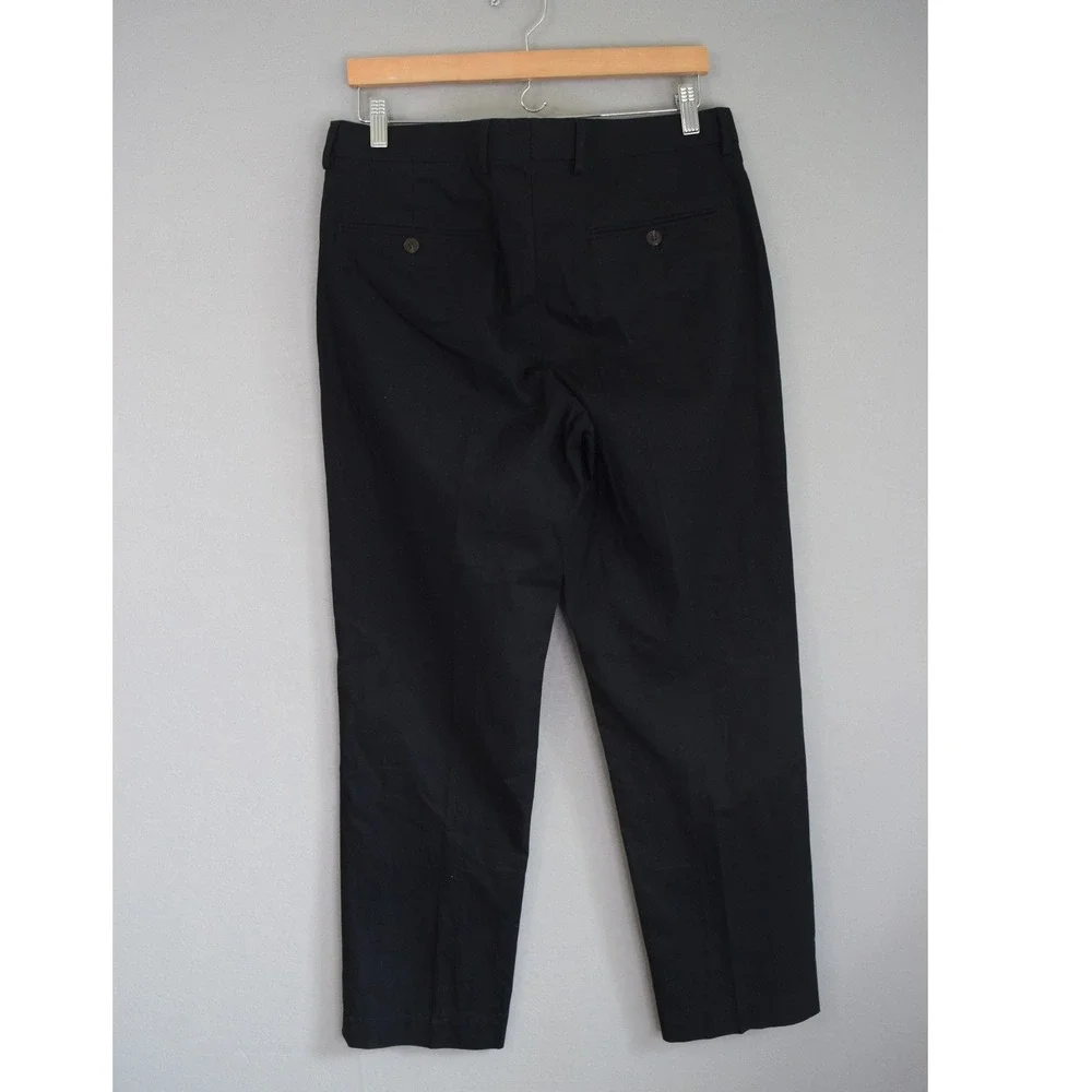 J Crew Thompson Slim Dress Pants 32x30 Black Flat Front Mens Trousers Outlet